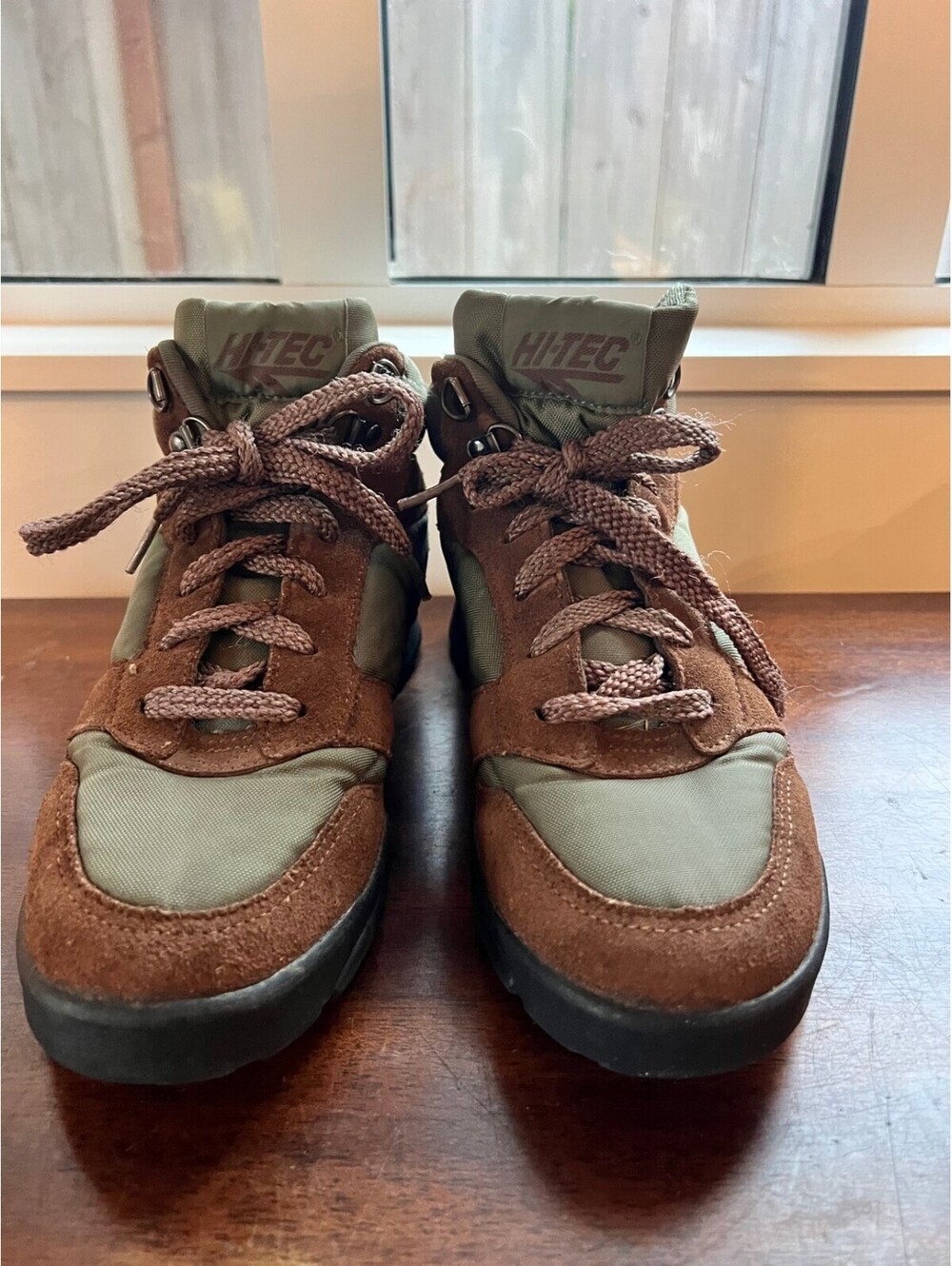 Hi-Tec Lady Shasta II Womens Hiking Boots Brown Suede Olive US 10
